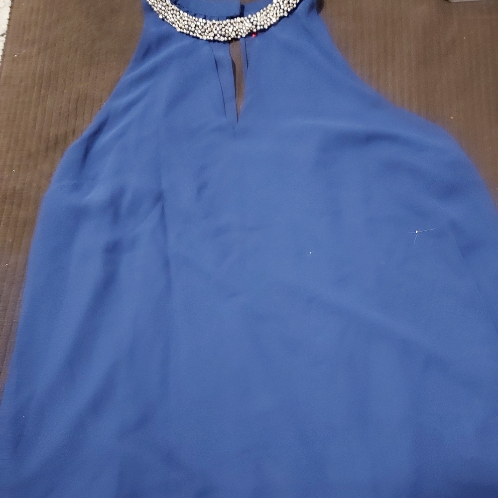 Blue flowy halter